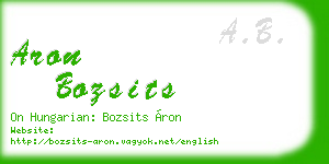 aron bozsits business card